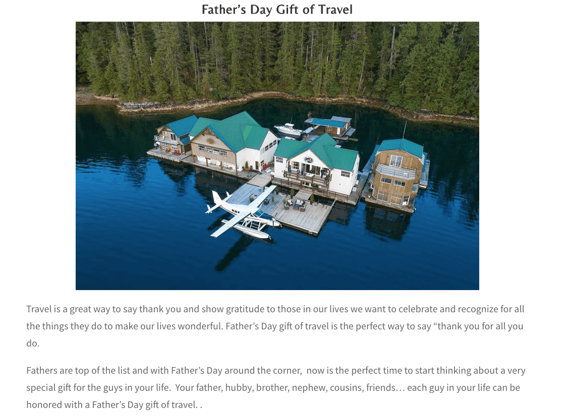 Father’s Day Gift of Travel